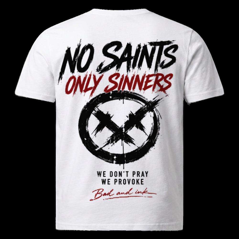 T-Shirt No Saints Only Sinners – Bad and Ink Gothic Streetwear Design