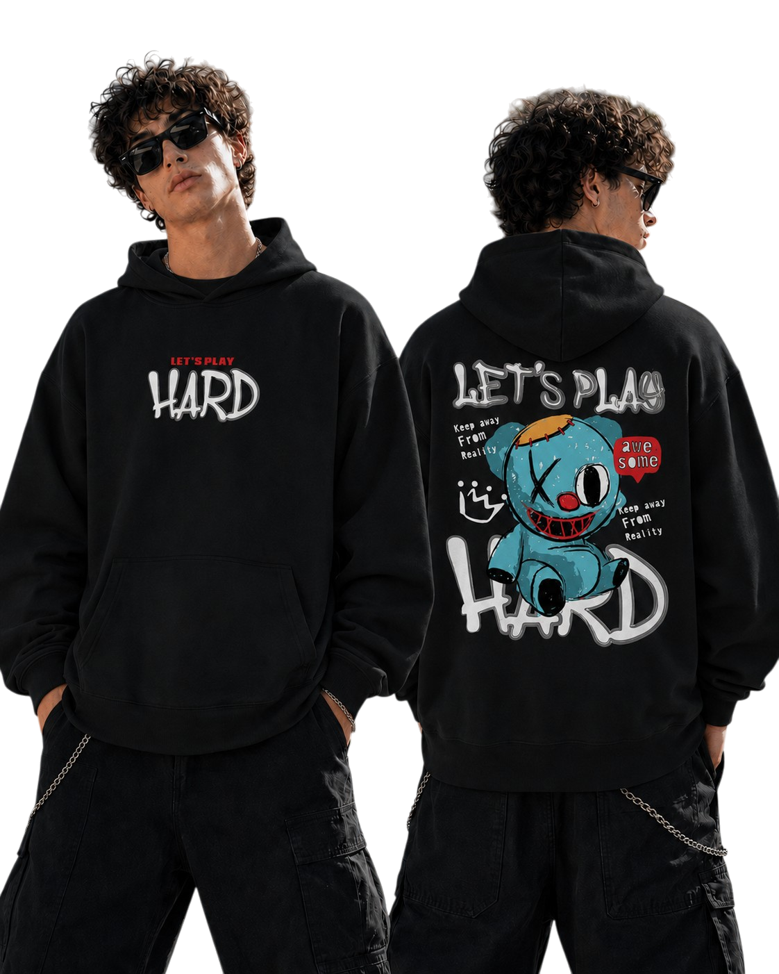 Let’s Play Hard – Oversized Hoodie
