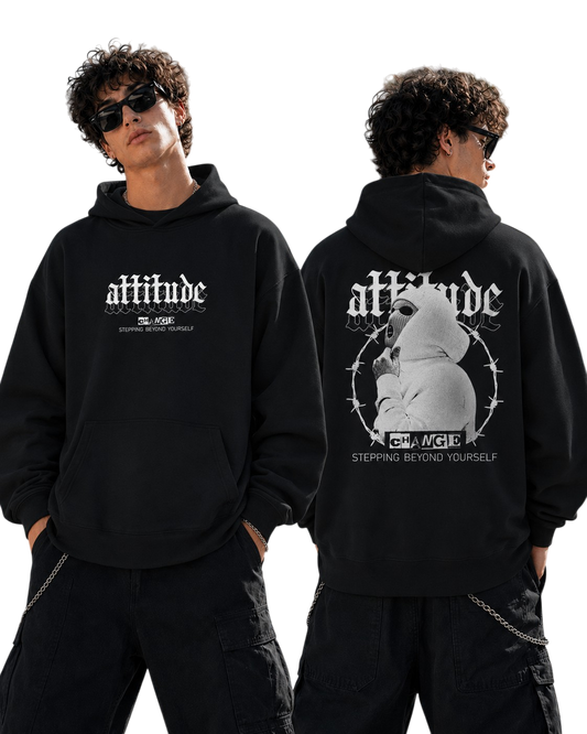 Attitude Change Oversized Hoodie mit Rückenprint – 300 GSM | Shirtyseven